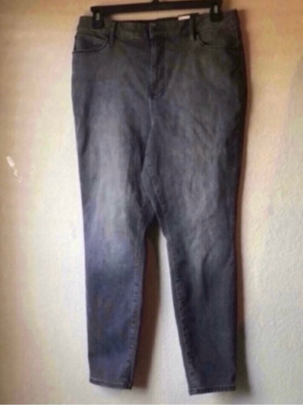 New Simply Vera Wang Jeans Light Black Gray High Rise Skinny Denim Women’s Sz 16